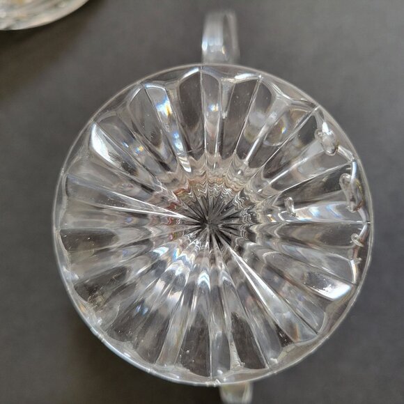 Vintage Crystal Sugar & Creamer Set With Etched Floral Design - Picture 8 of 16